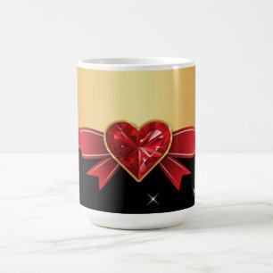 Crystal heart coffee mug