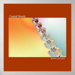 Crystal Heart Fractal Art Wall Poster