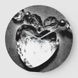Crystal Heart Large Clock