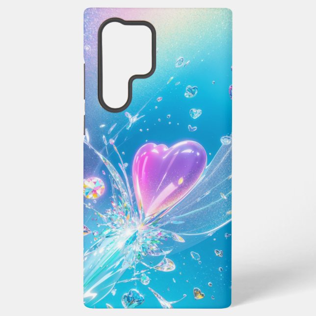 Crystal Heart Light Burst Phone Case (Back)