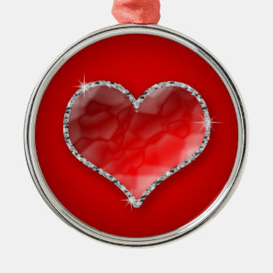 Crystal Heart Metal Tree Decoration