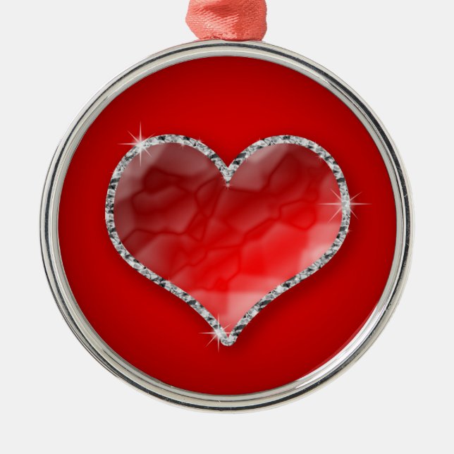 Crystal Heart Metal Tree Decoration (Front)