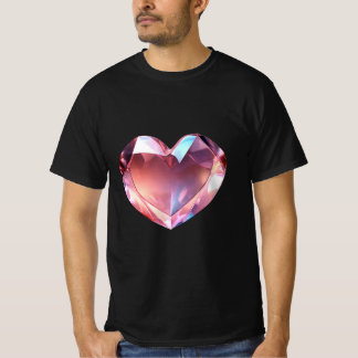 Crystal Heartbeat: Glass Heart Apparel Design T-Shirt