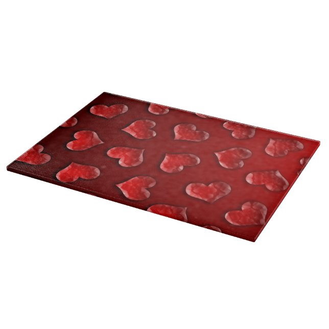 Crystal Hearts Pattern Cutting Board (Corner)