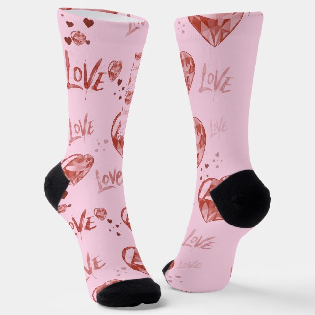 Crystal Hearts Socks (Angled)