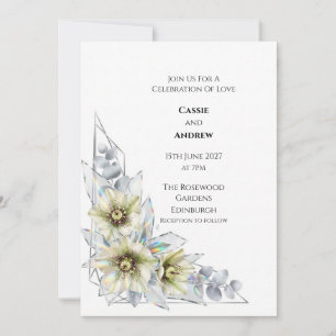 Crystal Hellebore Botanical Wedding Invitation