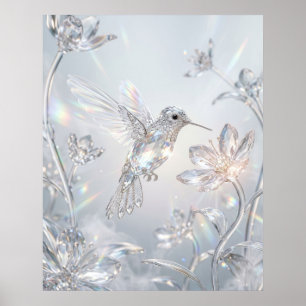 Crystal Hummingbird Flora Poster