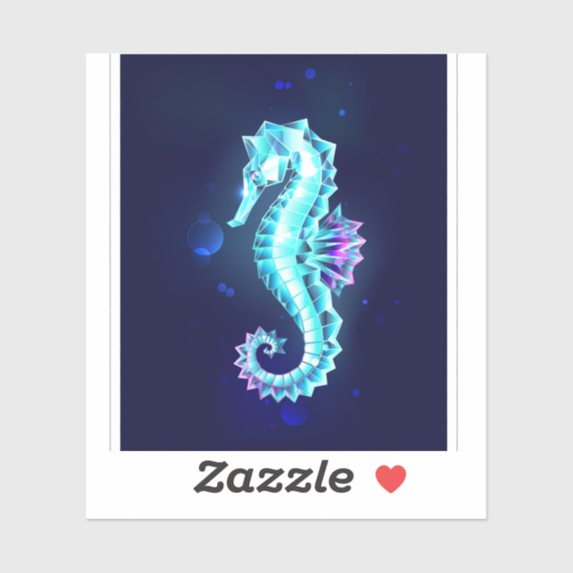 Crystal Ice Seahorse on Blue Background (Sheet)