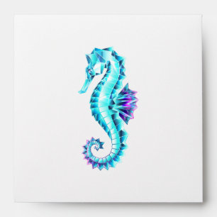 Crystal Ice Seahorse on Blue Background Envelope