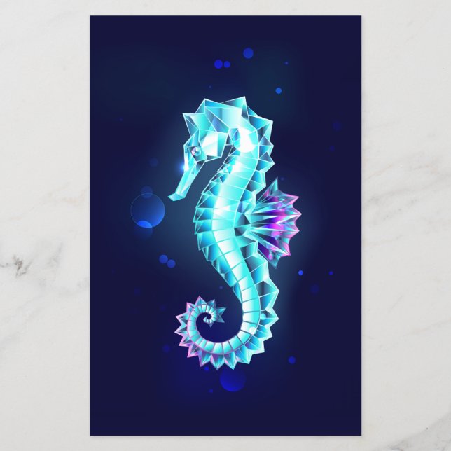 Crystal Ice Seahorse on Blue Background Flyer (Front)