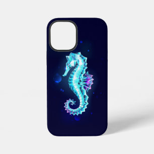 Crystal Ice Seahorse on Blue Background iPhone 12 Mini Case