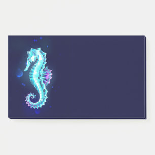 Crystal Ice Seahorse on Blue Background Post-it Notes