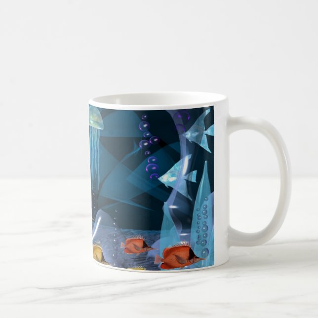 Crystal Jellyfish float by Valxart Coffee Mug (Right)