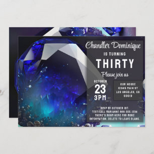 Crystal Jewel Sagittarius Topaz December Birthday Invitation
