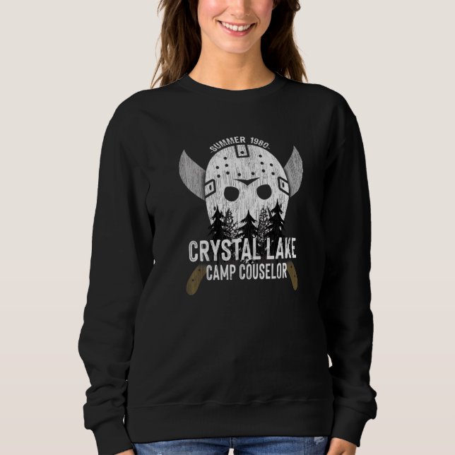 Crystal Lake Camp Counsellor Horror Fans Hockey Ma Sweatshirt (Front)