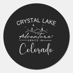 Crystal Lake Colorado Mountain Adventure Camping V Classic Round Sticker