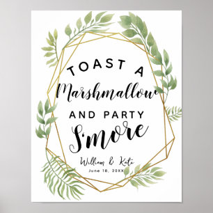 Crystal leaf green s'more wedding or party poster