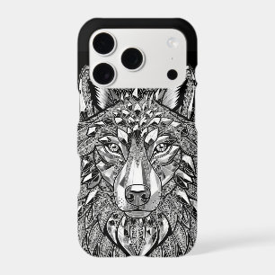 Crystal Lion Wall Art White Line Art on Black