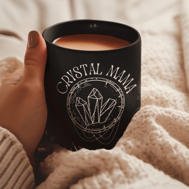 Crystal Mama, Gemstone Lover, Witchy Amethyst Coffee Mug (Creator Uploaded)