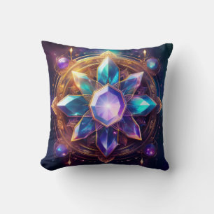 Crystal Mandala – Vibrant Gemstone Artwork Cushion