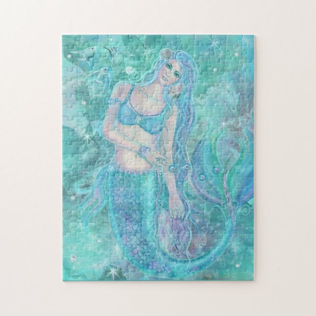 Crystal Mermaid dreams by Renee Lavoie   Jigsaw Puzzle (Vertical)