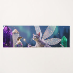 Crystal Mice and Cat Fairy Garden Yoga Mat