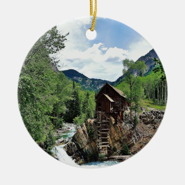 Crystal Mill Colorado Ceramic Ornament (Front)