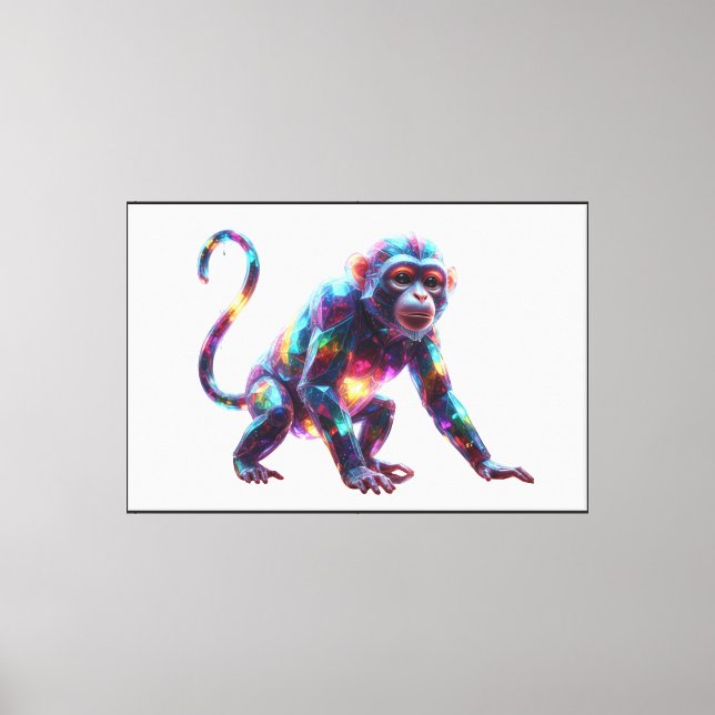 Crystal Monkey Art Canvas Print (Front)