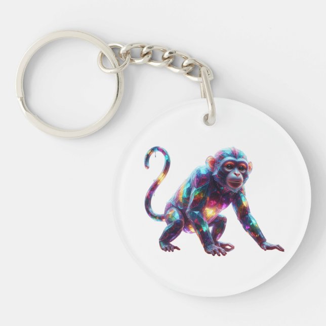 Crystal Monkey Art Key Ring (Front)