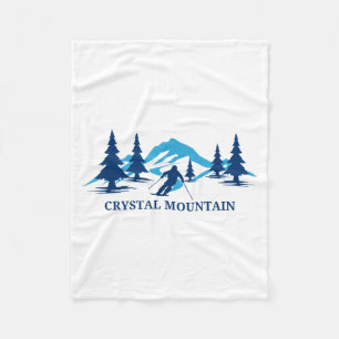 Crystal mountain michigan ski resort skiing skier fleece blanket