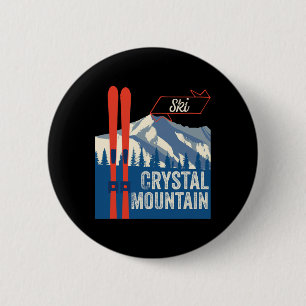 Crystal Mountain Ski Gear Crystal Mountain Mountai 6 Cm Round Badge