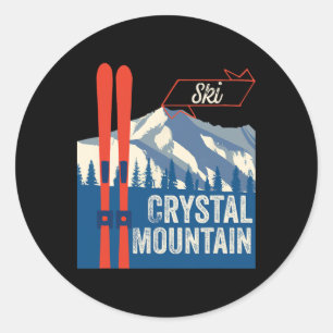 Crystal Mountain Ski Gear Crystal Mountain Mountai Classic Round Sticker