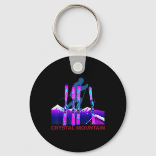 Crystal Mountain Skiing, Retro 90s Crystal Mountai Key Ring