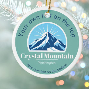 Crystal Mountain Washington resort christmas Ceramic Ornament