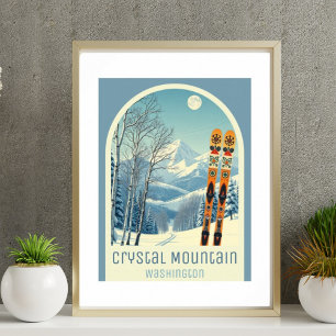 Crystal Mountain Washington ski resort Poster