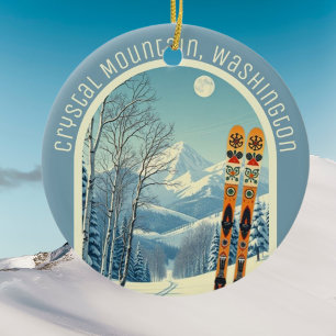 Crystal Mountain Washington ski souvenir  Ceramic Ornament