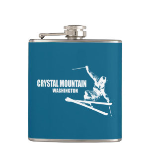 Crystal Mountain Washington Skier Hip Flask