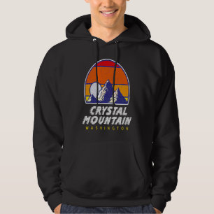 Crystal Mountain Washington USA Ski Resort BACK Hoodie