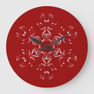 Crystal Musical Snowflake Large Clock