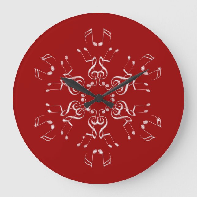 Crystal Musical Snowflake Large Clock (Front)