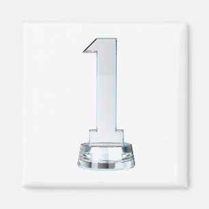 Crystal number one award trophy magnet