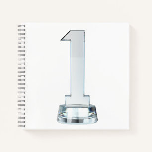 Crystal number one award trophy notebook