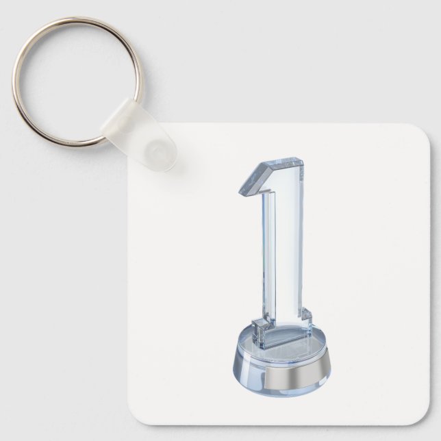 Crystal number one trophy  key ring (Front)