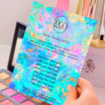 crystal opal FAUX holograph Flyer<br><div class="desc">beauty salon professional makeup artist flyer</div>