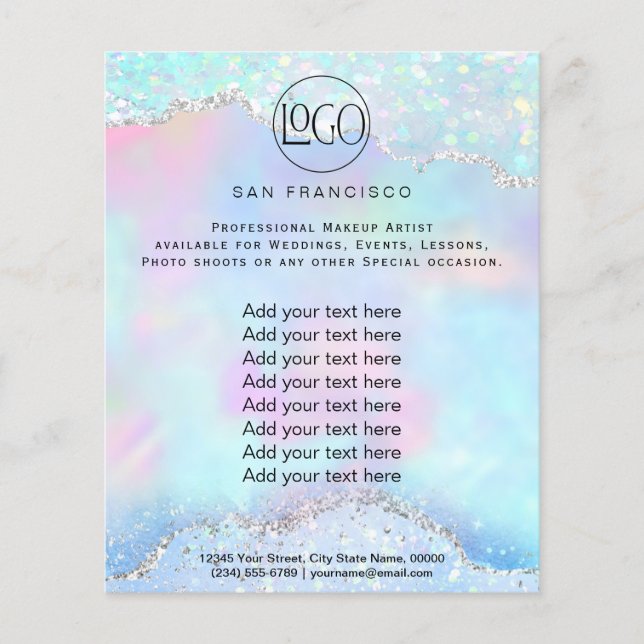 crystal opal FAUX iridescent Flyer (Front)