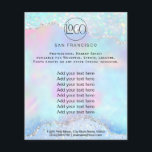 crystal opal FAUX iridescent Flyer<br><div class="desc">beauty salon professional makeup artist flyer</div>