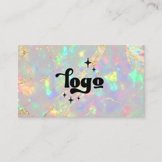 crystal opal stone background Business Card (Front)