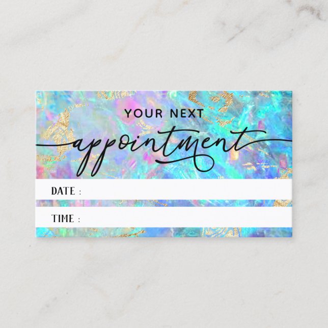 crystal opal texture appointment card (Front)
