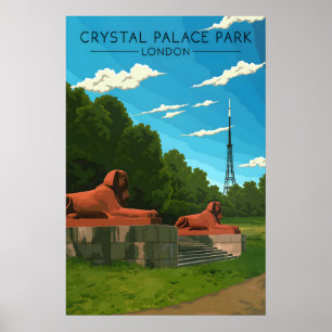 Crystal Palace Park London Travel Poster