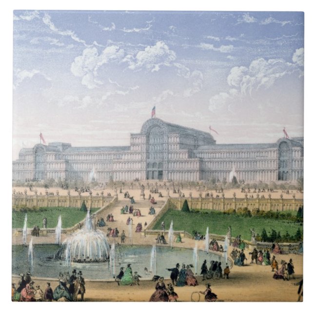 Crystal Palace, Sydenham, c.1862 (colour litho) Ceramic Tile (Front)